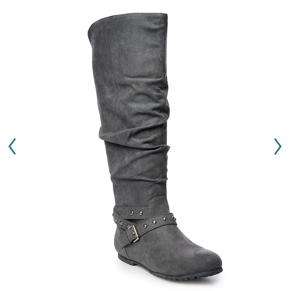 NEW SO Rebecca Women's Knee High Slouch Boots  6.5  Grey 